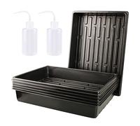 FUCNEN Seed Trays for Seedlings Garden without Holes 6 Pack Plant No Holes for Pots Rectangular/Half Seed Plastic Trays for Plants Potting Garden Greenhouse Hydroponic