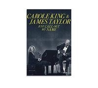 Fucoming Carole King & James Taylor Vintage Poster, Canvas Hanging Print Paint Art Aesthetic Posters for Bedroom Living Room Wall Decor 20x30inch(50x75cm)