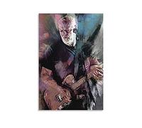 Fucoming David Gilmour Musician Pink Floyd Vintage Poster, Canvas Hanging Print Paint Art Aesthetic Posters for Bedroom Living Room Wall Decor 16x24inch(40x60cm)