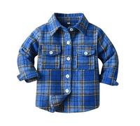 Fucouture Kids Toddler Baby Unisex Unisex Autumn Winter Plaid Tops Long Sleeve Shirt Coat Jacket Cardigan Clothes Boys Coat Size 8 (Blue-2, 0-6 Months)