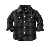 Fucouture Kids Toddler Baby Unisex Unisex Autumn Winter Plaid Tops Long Sleeve Shirt Coat Jacket Cardigan Clothes Boys Coat Size 8 (Navy-2, 6-7 Years)