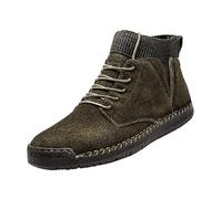 Fucouture Men's Sneaker Boots Size 9 Winter Padded Men's British Large Size Casual Suede Handmade Foreign Trade Sport Shoes Sneaker Slippers for Men Size 13 (Green, 9)