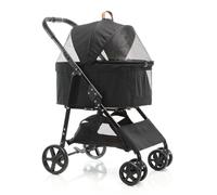 Fudajo 2in1 Dog Buggy Foldable Dog Pram Black Domestic Animals’ Pushchair w/Removable Transport Bag