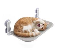 Fudajo Cat Bed Hammock 30 x 60 cm Light Grey, Window Hammock for Cats up to 10 kg, Window Bed with Suction Cups