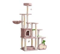 Fudajo Cat Tree “Cherries” 162 cm High Rose Scratching Post with Scratch Sisal with House and Divans