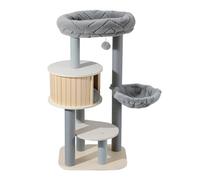 Fudajo Urban Studio 122 cm Cat Tree Grey, Cat Tower with House, Hammock, Bed and Paper Rope Scratching Posts