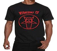 FUDAO Men's xihongshi Wednesday 13 Shirt Murderdolls Shirt Horror Punk Music Tour Black T-Shirt M