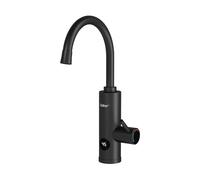 Fudeer 220V Electric Hot Water Faucet,3.3kW Instant Hot Water Tap for Kitchen,ABS 360 Degree Rotate Warm Water Tap with Digital Display 30-45℃(Black)
