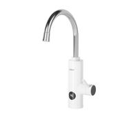 Fudeer 220V Electric Hot Water Faucet,3.3Kw Instant Hot Water Tap for Kitchen,ABS 360 Degree Rotate Warm Water Tap with Digital Display 30-45℃(White)