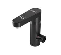 Fudeer 220V Electric Hot Water Tap, 3.3Kw Instant Hot Water Faucet for Bathroom, 120° Rotation & Digital Temperature Display 30-45℃, Energy-Saving & Safe (Black)