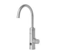 Fudeer 220V Electric Hot Water Tap for Kitchen, 3.3Kw Instant Hot Water Faucet, 360 Degree Rotate Stainless Steel Water Heater Tap with Digital Display 30-45℃(Silver)