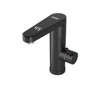 Fudeer Instant Hot Water Faucet 220V, 3.3KW Bathroom Electric Water Heater Tap with Digital Display (30-45℃),Fast Heating,120° Rotatable Spout, 304 Stainless Steel, Energy Saving(Black)