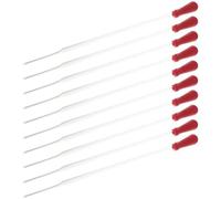 Fudeshe 10Pcs 20cm 3ml Burette Glass Pipette,Glass Pipette Dropper with Red Rubber Cap,Glass Graduated Droppers Lab for Liquid Essential Oil Transfer