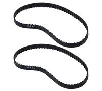 Fudeshe 150XL Timing Belt 2Pcs Black Durable 75 Teeth Cogged Rubber Geared Belt Practical 10mm Width Drive Transmission Belts