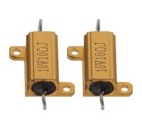Fudeshe 2 Pcs Aluminum Case Resistor 10W 10 Ohm Wirewound for LED Converter with Rod Post 10W10RJ,Yellow