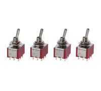 Fudeshe 4Pcs Mini Toggle Switch,Button Rocker Switches, 2 Position 9 Pins ON/ON Miniature Toggle Switch, 250V Momentary Heavy Duty Rocker Toggle Switch