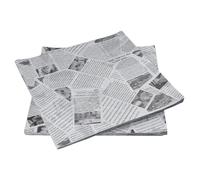 Fudeshe 500Pcs 12x12-Inch Paper Sheets,White Flat Paper with Newsprint,Newspaper Theme Food Wrap Paper,Premium Food Basket Liners for Home Kitchen Baking Hamburger