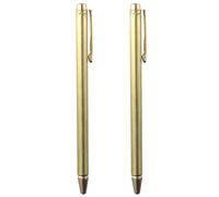 Fudeshe Retractable Divining Rods 2PCS Pure Copper Buried Items L Rods Metal Detection Rod Ghost Hunting Tools Portable Pen Shape Dowsing Rods(Gold)