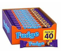 Fudge Bars Bulk Multipack (40 Bars x 22g) - Traditional Milk Chocolate Covered Soft Chewy Toffee Core Smooth British Candy Treat Box