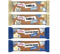Fudge Bars Gift Set - 2 x Clotted Cream & 2 x Vanilla (4 x 130g Bars) | Traditional British Fudge | Smooth & Creamy | Packed by Black Nore Gifts