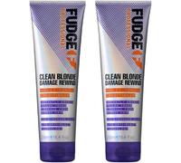 Fudge Professional Clean Blonde Damage Rewind Conditioner Pack of 2 (250ml Each) Intense Purple Toning for Blonde Hair | Bond Repair Technology | Sulfate Free | Restores Strength & Neutralises Yellow