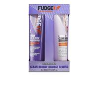 Fudge Professional Purple Shampoo and Conditioner, Everyday Clean Blonde Damage Rewind Gradual Toning Duo for Blonde Hair, 250ml