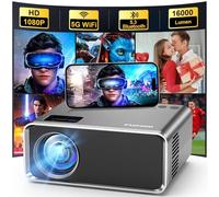 FUDONI Projector with WiFi and Bluetooth 4K Supported, Upgraded 16000L Outdoor Movie Projectors Native 1080P FHD, Video Projector for Home Theater, Compatible w/HDMI/USB/iOS/Android/Windows/TV Stick