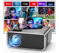 FUDONI Projector with WiFi and Bluetooth 4K Supported, Upgraded Outdoor Movie Projectors Native 1080P FHD, Video Proyector for Home Theater, Compatible w/HDMI/USB/iOS/Android/Windows/TV Stick