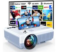 FUDONI Projector with WiFi and Bluetooth, 5G WiFi Native 1080P 9500L 4K Supported, Portable Outdoor Projector with Screen for Home Theater, Compatible with HDMI/USB/PC/TV Box/iOS and Android Phone