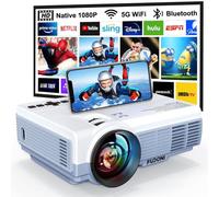 FUDONI Projector with WiFi and Bluetooth, 5G WiFi Native 1080P 9500L 4K Supported, Portable Outdoor Projector with Screen for Home Theater, Compatible with HDMI/USB/PC/TV Box/iOS and Android Phone