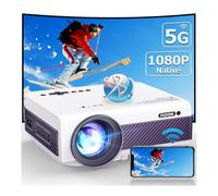 FUDONI Projector with WiFi and Bluetooth, 5G WiFi Native 1080P Outdoor Projector 11000L Support 4K, Portable Movie Projector with Screen and Max 300, for iOS/Android/Laptop/TV Stick/HDMI/USB/VGA/TF