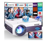 FUDONI Projector with WiFi and Bluetooth, 5G WiFi Native 1080P Outdoor Projector 11000L Support 4K, Portable Movie Projector with Screen and Max 300, for iOS/Android/Laptop/TV Stick/HDMI/USB/VGA/TF