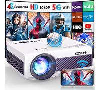 FUDONI Projector with WiFi and Bluetooth, 5G WiFi Native 1080P Outdoor Projector 11000L Support 4K, Portable Movie Projector with Screen and Max 300, for iOS/Android/Laptop/TV Stick/HDMI/USB/VGA/TF