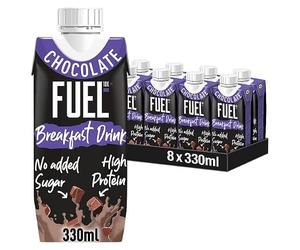 FUEL 10K Chocolate High Protein Milk Breakfast Shake Drink 330ml | Case of 8