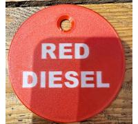 Fuel and Water Identification Tags - Durable Plastic Safety Labels for Fuel, Water, AdBlue & Safety - Double-Sided, Waterproof & Durable (RED Diesel)