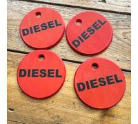 Fuel and Water Identification Tags - Durable Plastic Safety Labels for Fuel, Water, AdBlue & Safety - Double-Sided, Waterproof & Durable (Diesel)