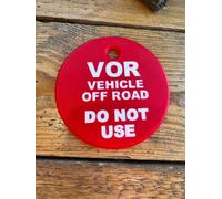Fuel and Water Identification Tags - Durable Plastic Safety Labels for Fuel, Water, AdBlue & Safety - Double-Sided, Waterproof & Durable (VOR Vehicle Off Road DO NOT USE - RED)