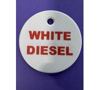 Fuel and Water Identification Tags - Durable Plastic Safety Labels for Fuel, Water, AdBlue & Safety - Double-Sided, Waterproof & Durable (White Diesel)