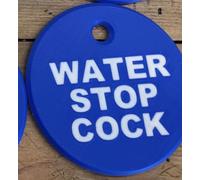 Fuel and Water Identification Tags - Durable Plastic Safety Labels for Fuel, Water, AdBlue & Safety - Double-Sided, Waterproof & Durable (Water Stop Cock)