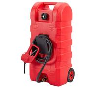 Fuel Caddy, 15 Gallon Portable Gas Tank Container With 10FT Hose & Wheels, Petrol Diesel Storage Can Fuel, Petrol Canister for Car Truck