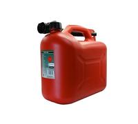 Fuel Can 10L Litre Red Canister Plastic Lawn Mower Jerry Flexible Spout