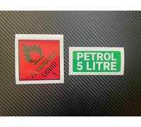 Fuel Can Flammable Liquid Petrol Stickers 5L