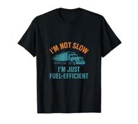 Fuel-Efficient Truck Driver Neon 18-Wheeler Print T-Shirt