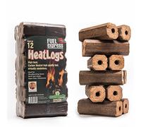 Fuel Express Heat Logs | High Energy Wood Fuel for Wood Burners, Open Fires, Chimineas | 12 Pack