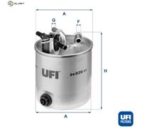 UFI Filters, Fuel Filter 24.026.01, Replacement Fuel Filter, Suitable for Cars, Applicable to Various Models such as Nissan and Renault