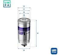 Fuel filter Filter Insert 24.399.00 UFI for BMW IVECO