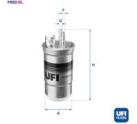 Fuel filter Filter Insert 24.433.00 UFI for FORD MONDEO Mk III Saloon MONDEO III