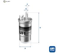 Fuel filter Filter Insert 24.433.00 UFI for FORD MONDEO Mk III Saloon MONDEO III