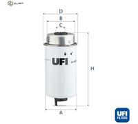 UFI Fuel Filter Insert 195.7mm Height 80mm Diameter Fits Ford Transit 24.457.00