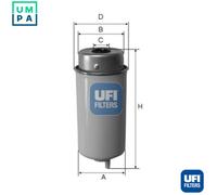 Fuel filter Filter Insert 24.458.00 UFI for FORD TRANSIT Bus TRANSIT Van